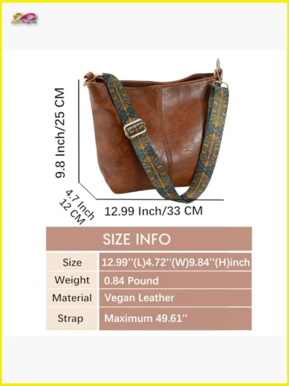 Chic Vegan Leather Hobo Bag Crossbody Shoulder Purse Zipper Women Handbag